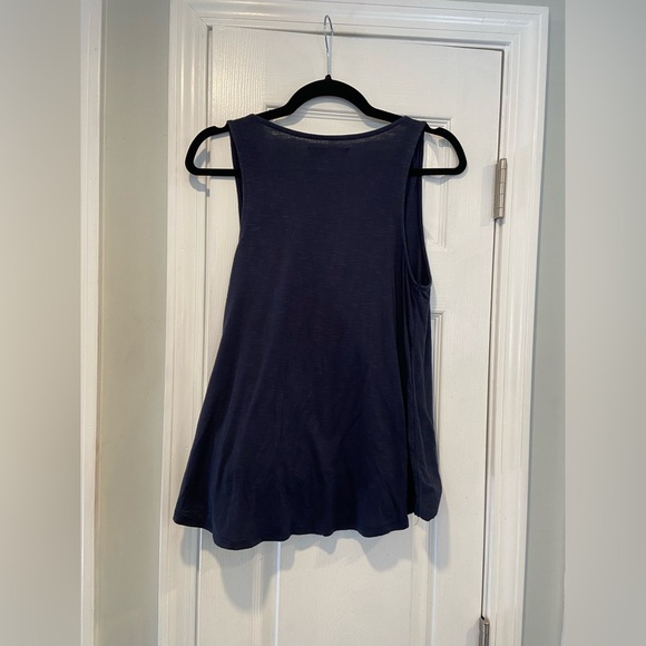 Abercrombie & Fitch Size S Navy Blue Soft Slub Knit Wrap Front Tank Top - Picture 7 of 10